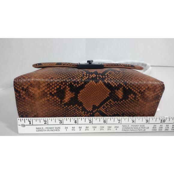 Nicole Miller Brown & Black Python Look Crossbody Handbag NWTS MSRP $60 - Picture 8 of 11